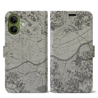 【河内（茨城県）】地図柄iPhoneケース（手帳タイプ）