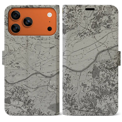 【河内（茨城県）】地図柄iPhoneケース（手帳タイプ）