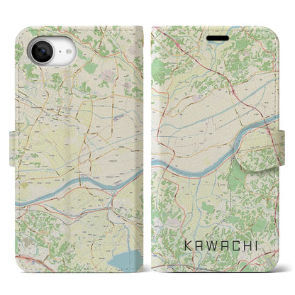 【河内（茨城県）】地図柄iPhoneケース（手帳タイプ）