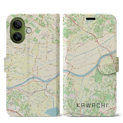 【河内（茨城県）】地図柄iPhoneケース（手帳タイプ）