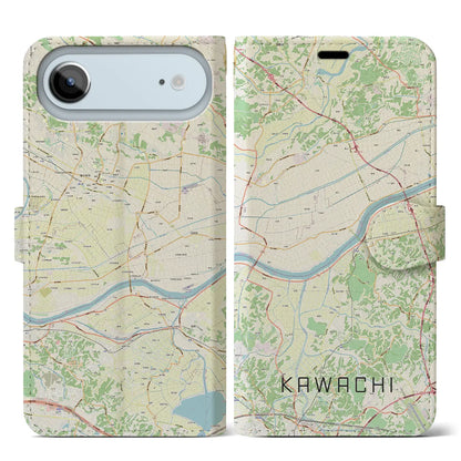 【河内（茨城県）】地図柄iPhoneケース（手帳タイプ）