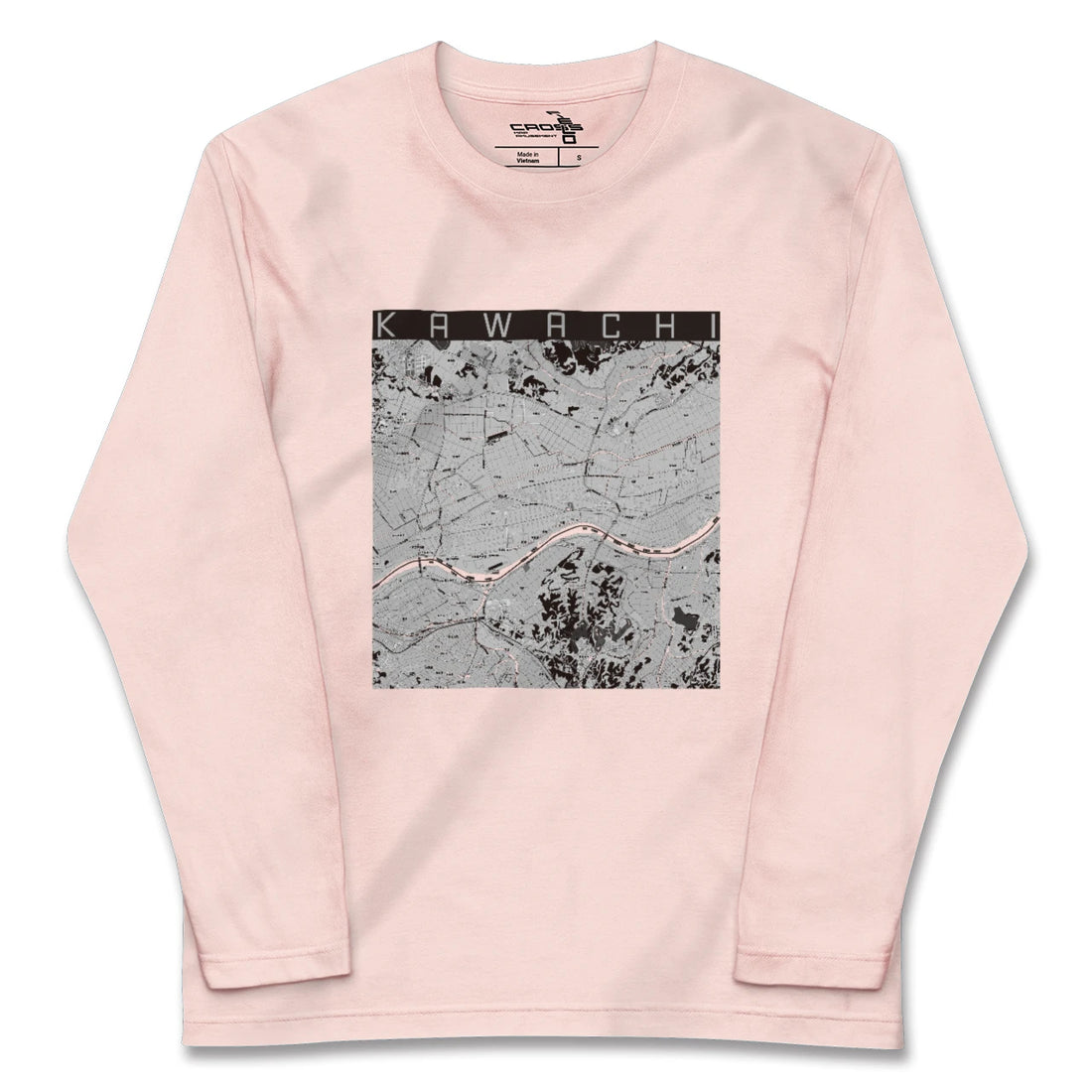 【河内(茨城県)】地図柄ロングスリーブTシャツ