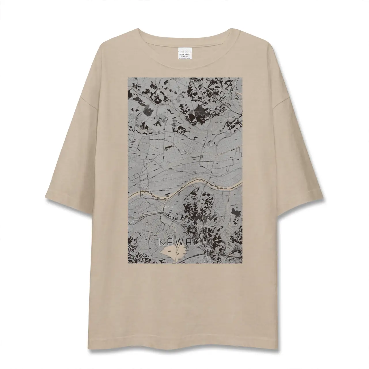 【河内（茨城県）】地図柄ビッグシルエットTシャツ