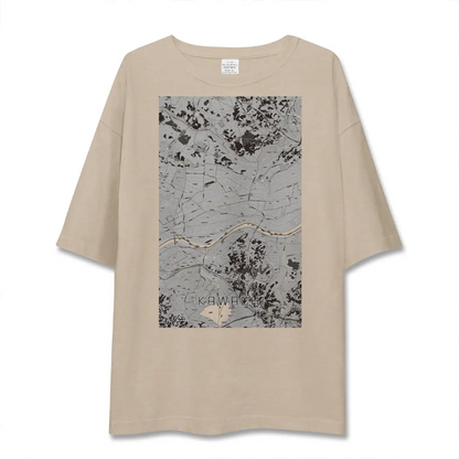 【河内（茨城県）】地図柄ビッグシルエットTシャツ