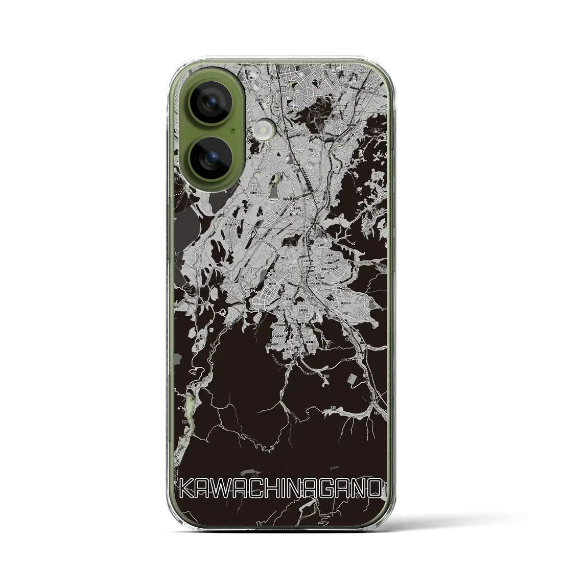 【河内長野(大阪府)】地図柄iPhoneケース(クリアタイプ)モノトーン・iPhone 17 Pro Max 用