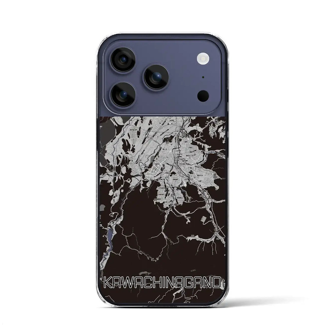 【河内長野(大阪府)】地図柄iPhoneケース(クリアタイプ)モノトーン・iPhone 17 Pro Max 用