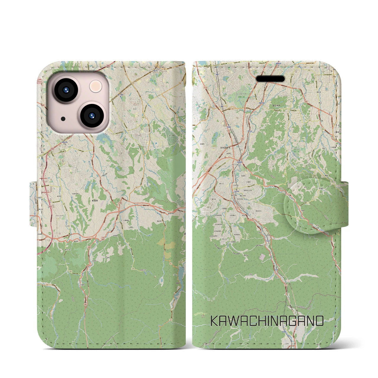 【河内長野（大阪府）】地図柄iPhoneケース（手帳タイプ）