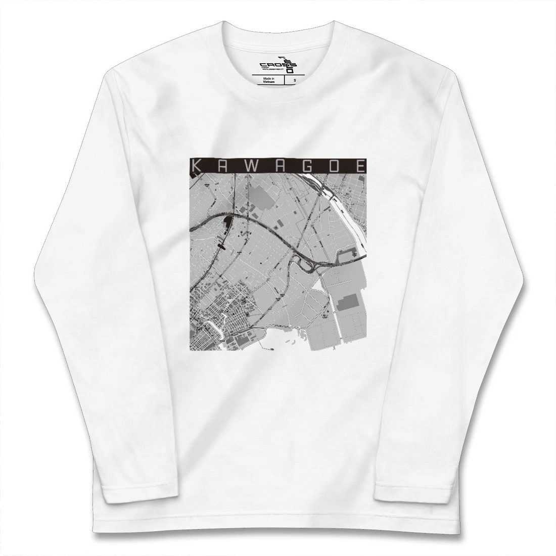 【川越（三重県）（三重県）】地図柄ロングスリーブTシャツ
