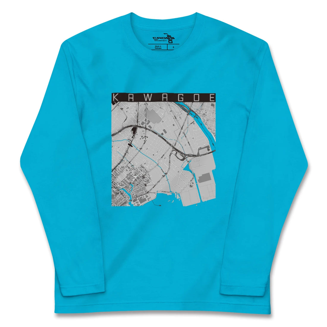 【川越(三重県)(三重県)】地図柄ロングスリーブTシャツ