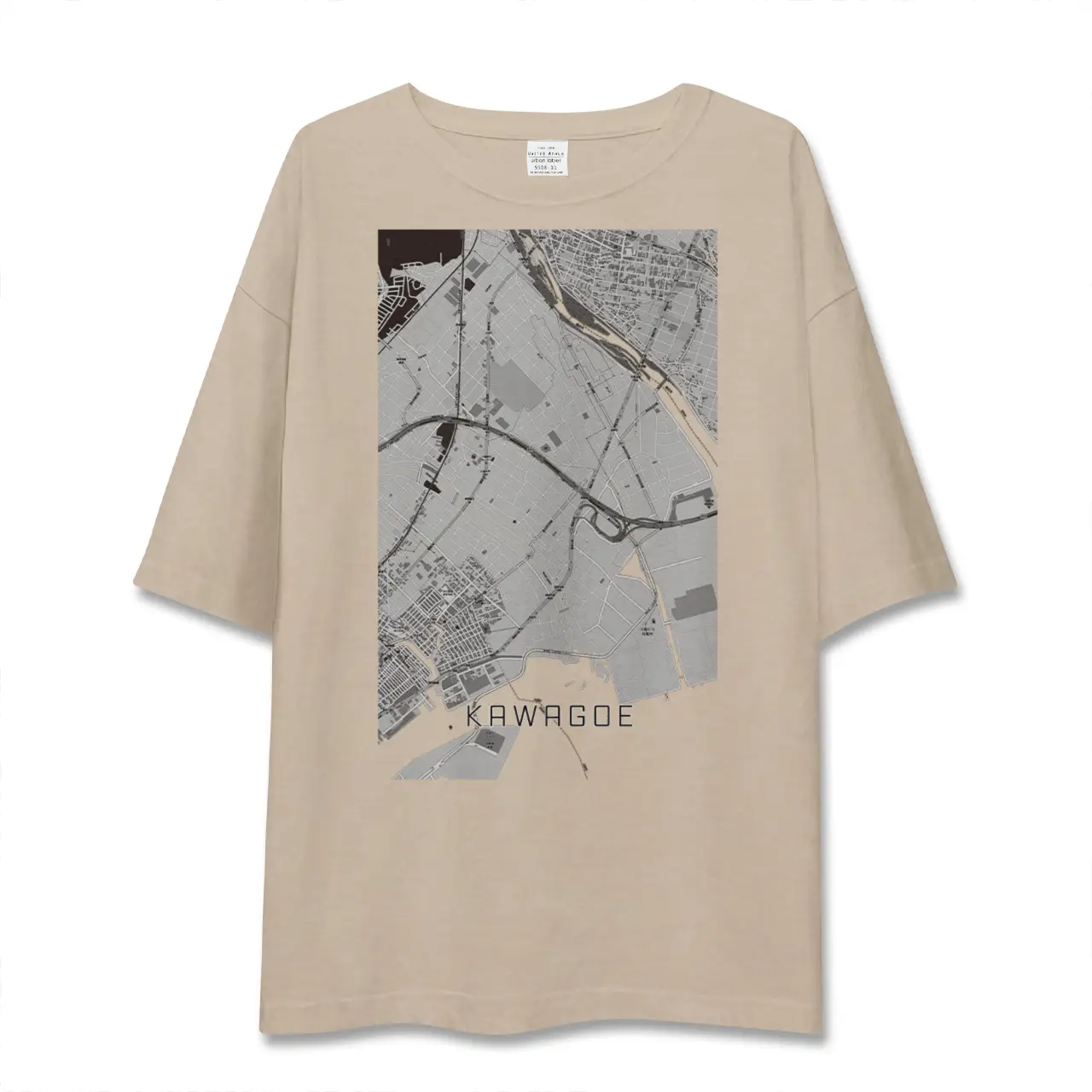 【川越（三重県）（三重県）】地図柄ビッグシルエットTシャツ