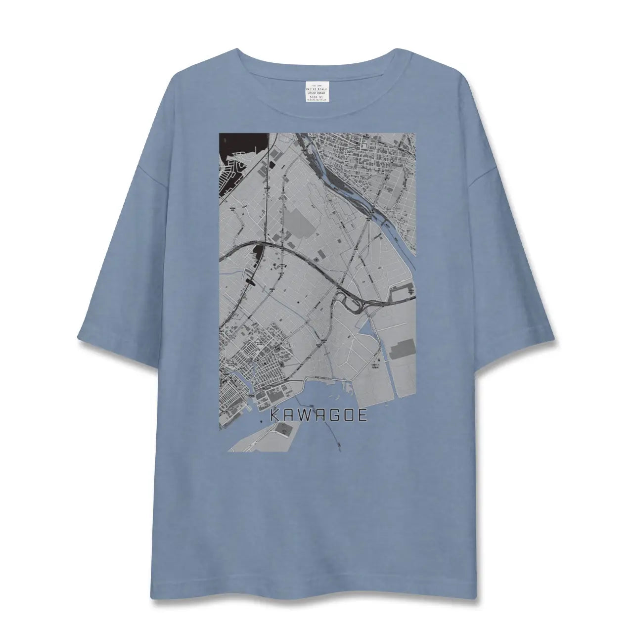 【川越（三重県）（三重県）】地図柄ビッグシルエットTシャツ
