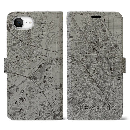 【川越（埼玉県）】地図柄iPhoneケース（手帳タイプ）