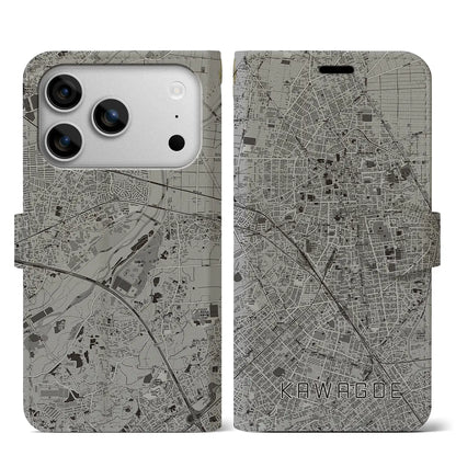 【川越（埼玉県）】地図柄iPhoneケース（手帳タイプ）