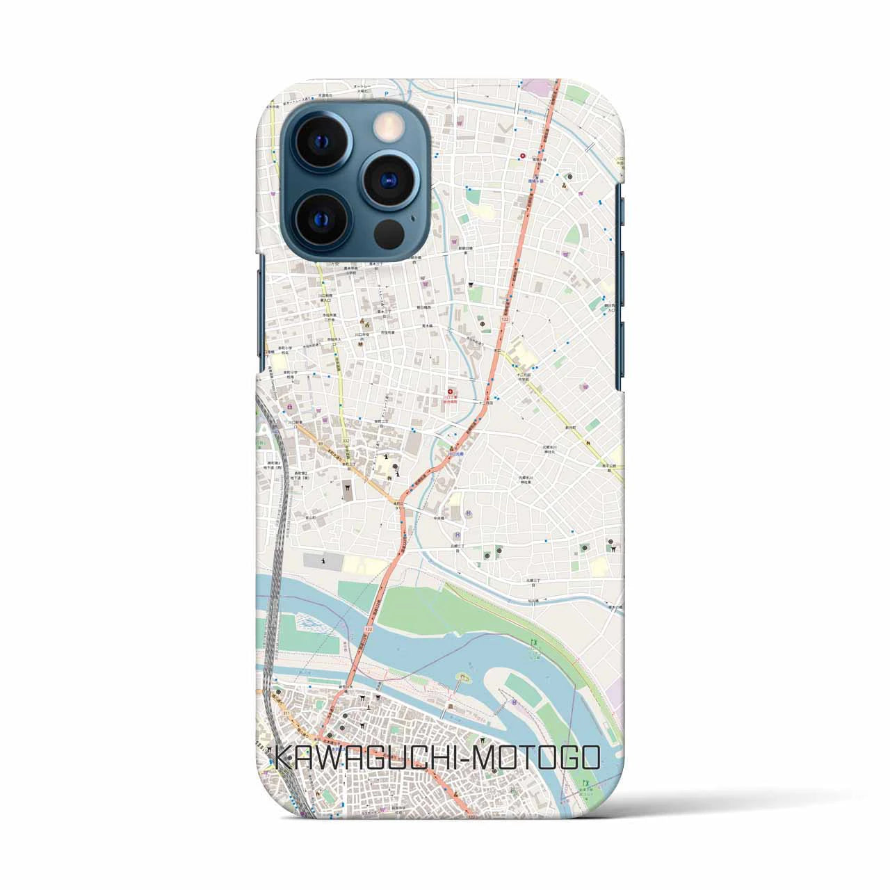 【川口元郷（埼玉県）】地図柄iPhoneケース（バックカバータイプ）