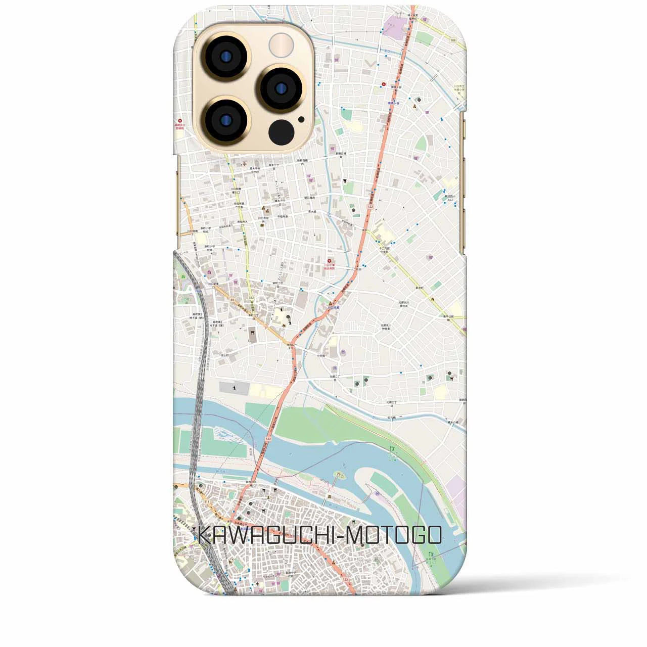 【川口元郷（埼玉県）】地図柄iPhoneケース（バックカバータイプ）