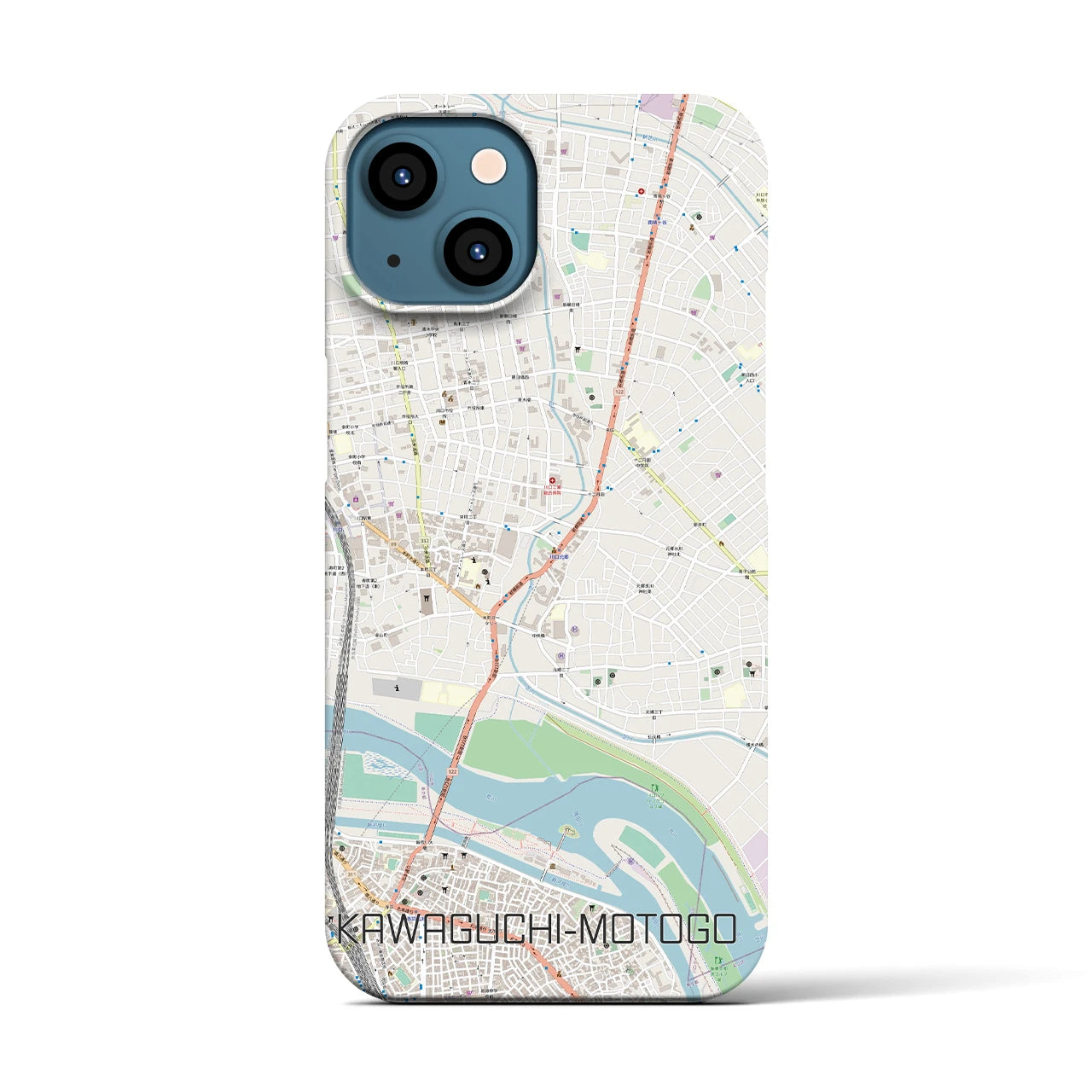【川口元郷（埼玉県）】地図柄iPhoneケース（バックカバータイプ）