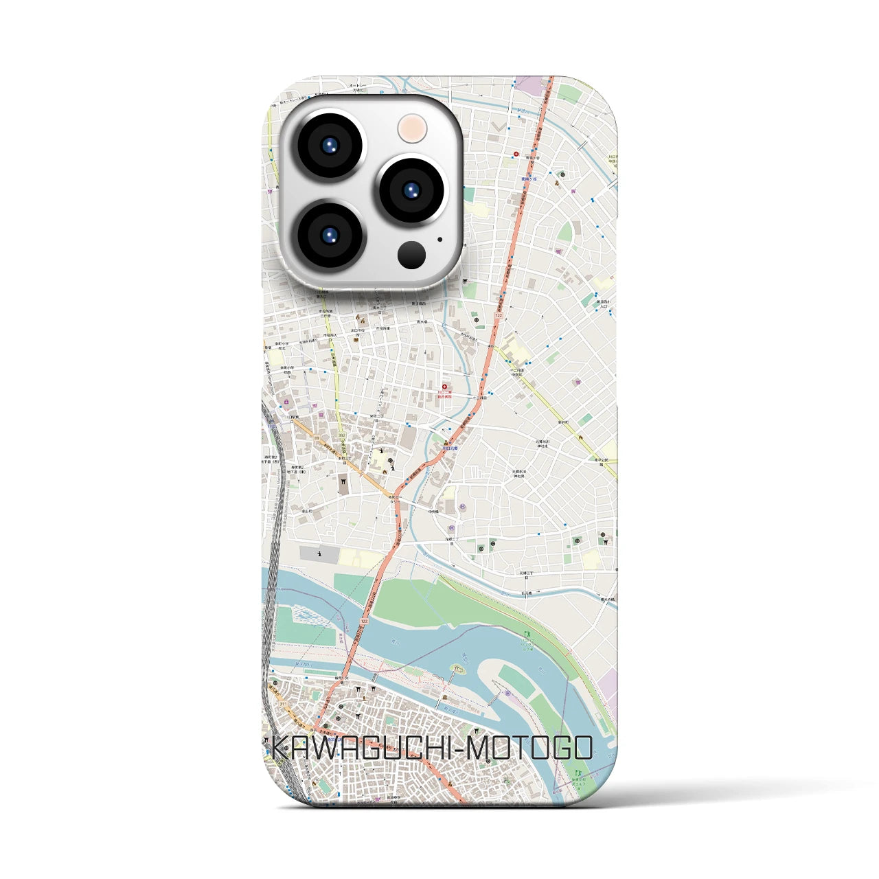 【川口元郷（埼玉県）】地図柄iPhoneケース（バックカバータイプ）