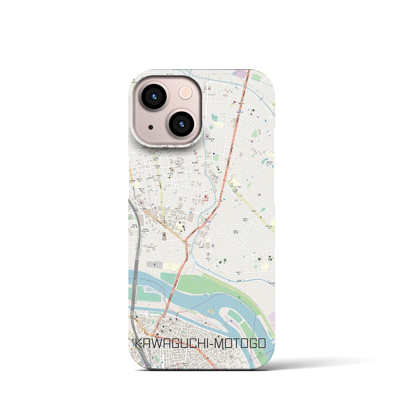 【川口元郷（埼玉県）】地図柄iPhoneケース（バックカバータイプ）