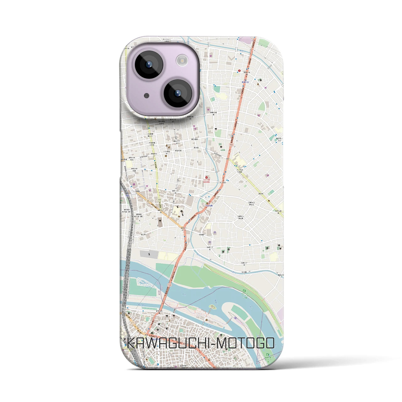 【川口元郷（埼玉県）】地図柄iPhoneケース（バックカバータイプ）