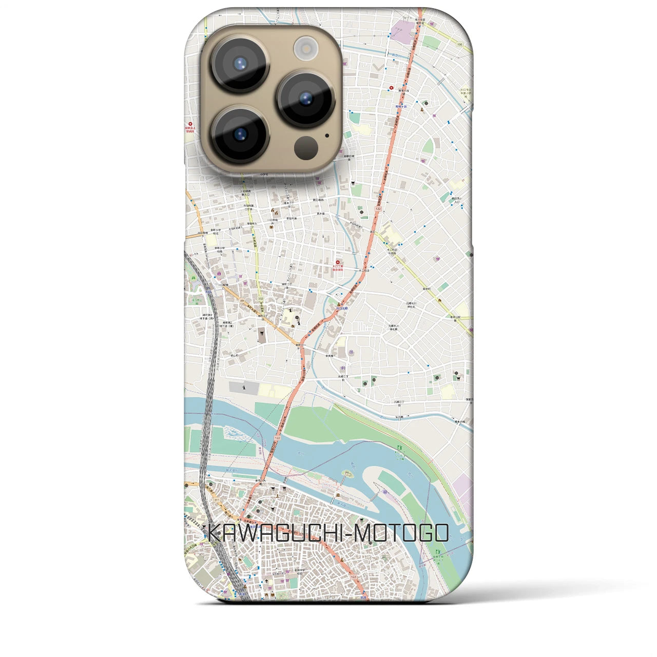 【川口元郷（埼玉県）】地図柄iPhoneケース（バックカバータイプ）