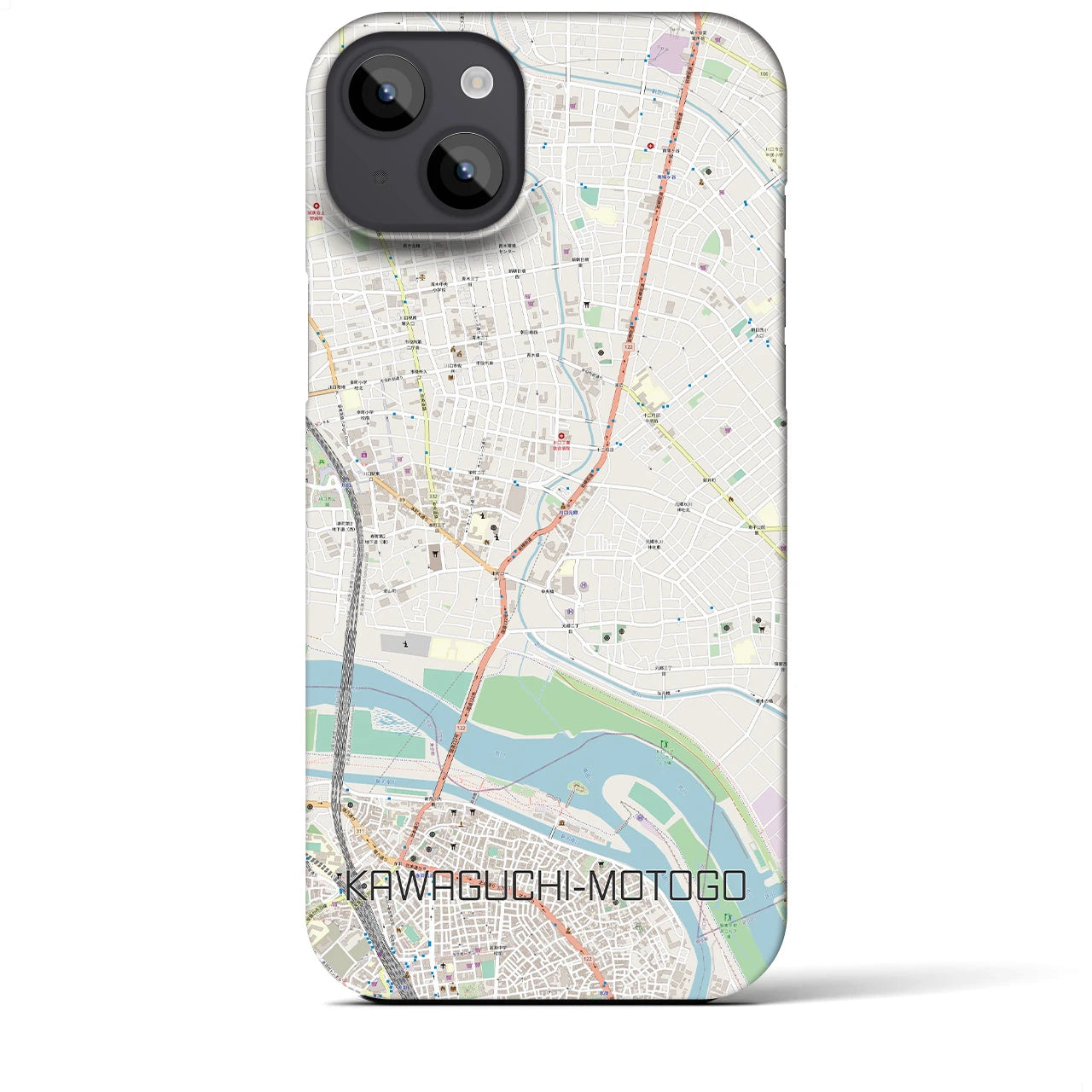 【川口元郷（埼玉県）】地図柄iPhoneケース（バックカバータイプ）