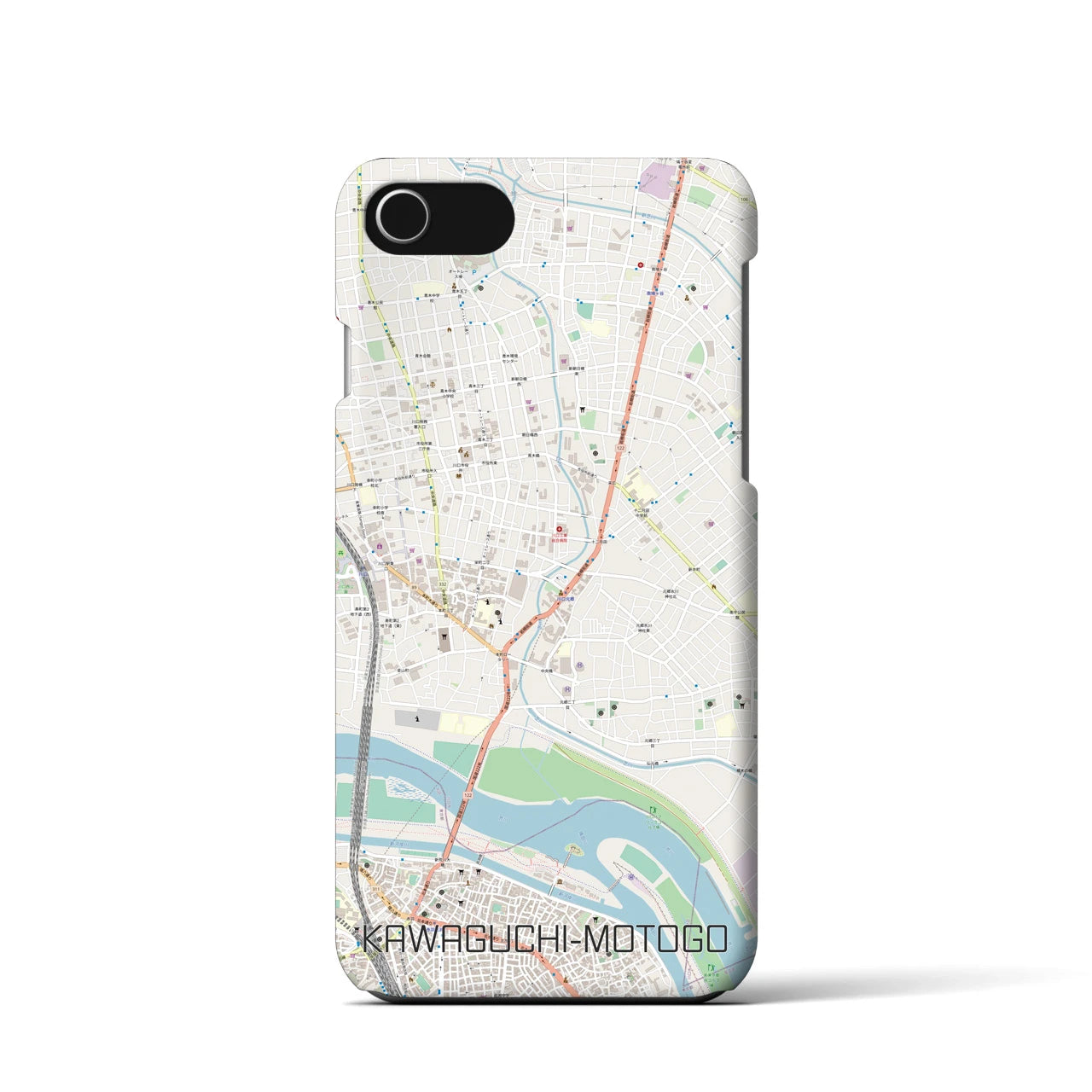 【川口元郷（埼玉県）】地図柄iPhoneケース（バックカバータイプ）