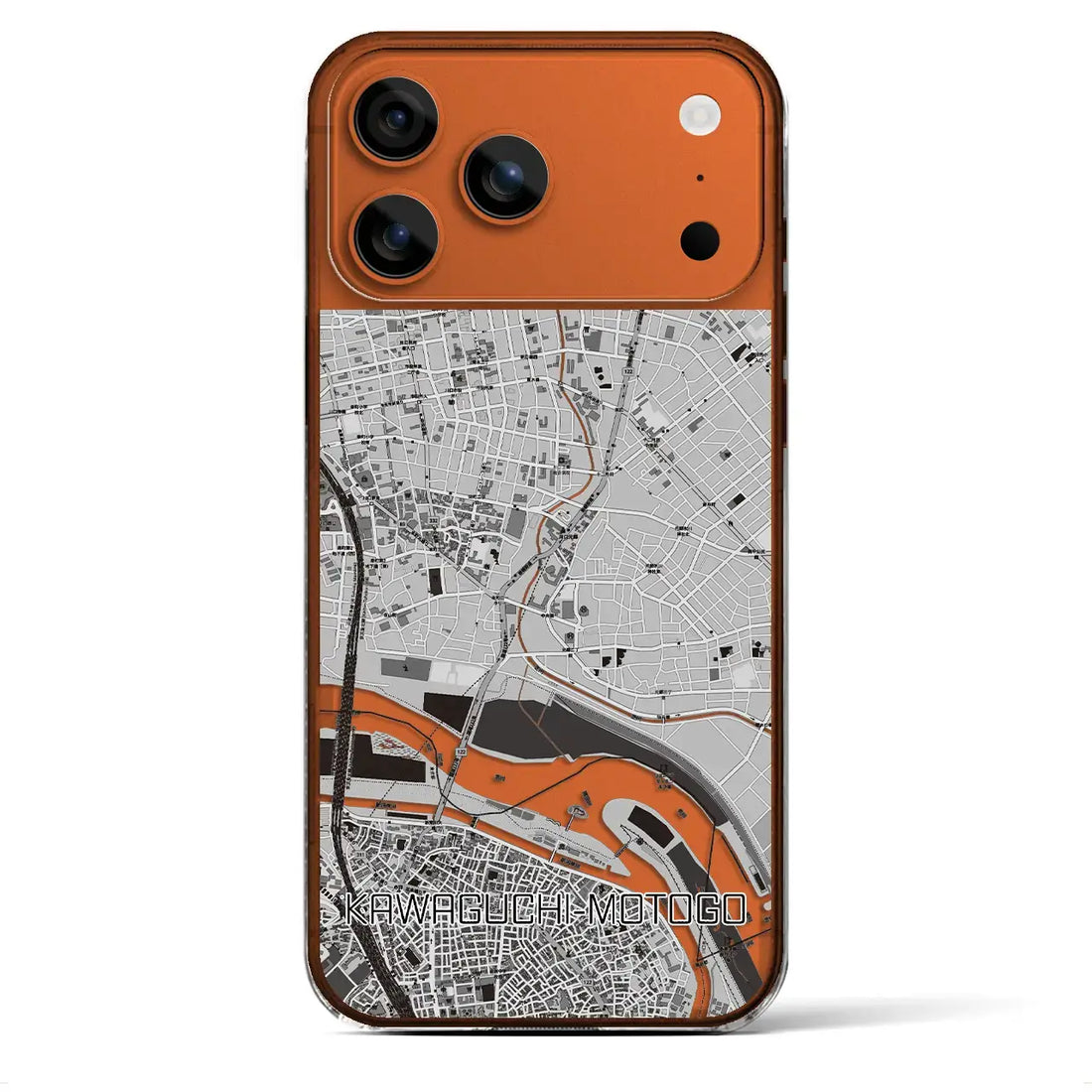 【川口元郷（埼玉県）】地図柄iPhoneケース（クリアタイプ）モノトーン・iPhone 17 Pro Max 用