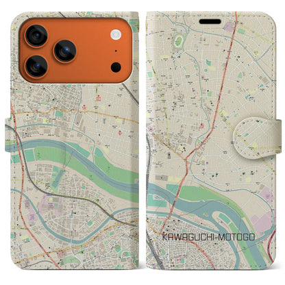 【川口元郷（埼玉県）】地図柄iPhoneケース（手帳タイプ）