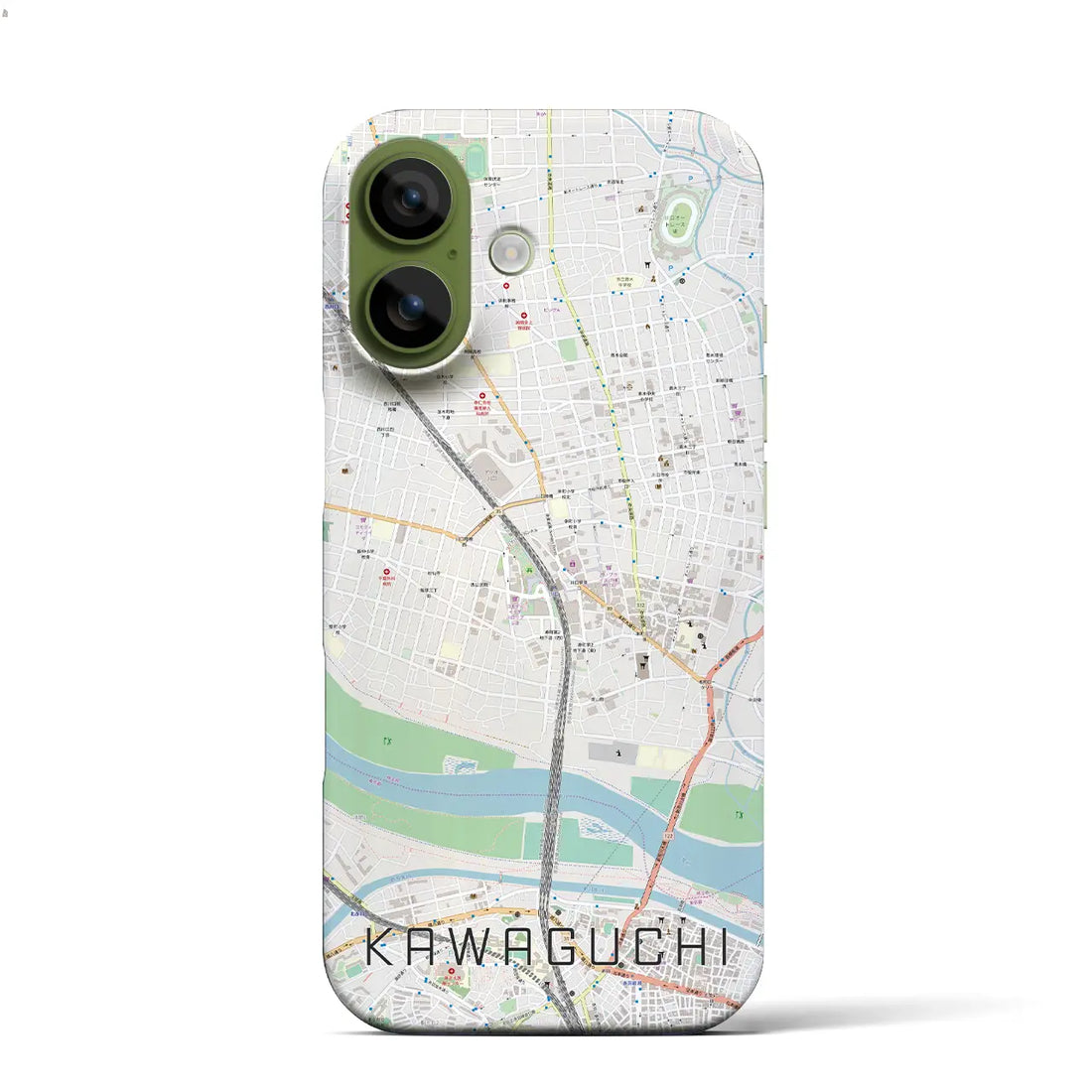 【川口（埼玉県）】地図柄iPhoneケース（バックカバータイプ）ナチュラル・iPhone 17 Pro Max 用