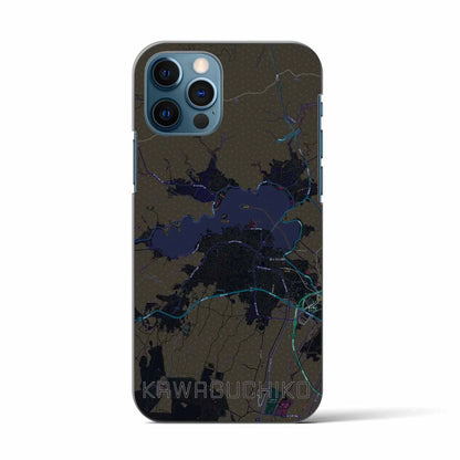 【河口湖（山梨県）】地図柄iPhoneケース（バックカバータイプ）