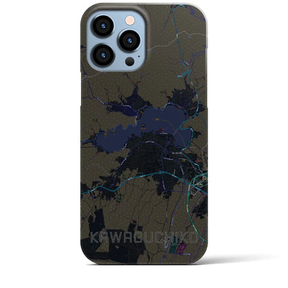 【河口湖（山梨県）】地図柄iPhoneケース（バックカバータイプ）