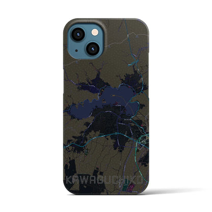 【河口湖（山梨県）】地図柄iPhoneケース（バックカバータイプ）