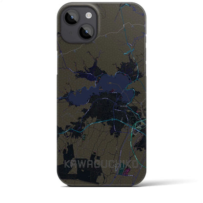 【河口湖（山梨県）】地図柄iPhoneケース（バックカバータイプ）