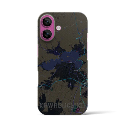 【河口湖（山梨県）】地図柄iPhoneケース（バックカバータイプ）