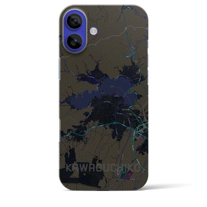 【河口湖（山梨県）】地図柄iPhoneケース（バックカバータイプ）