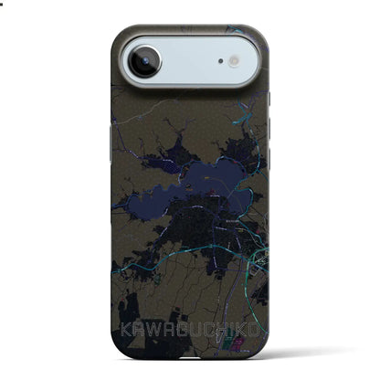 【河口湖（山梨県）】地図柄iPhoneケース（バックカバータイプ）