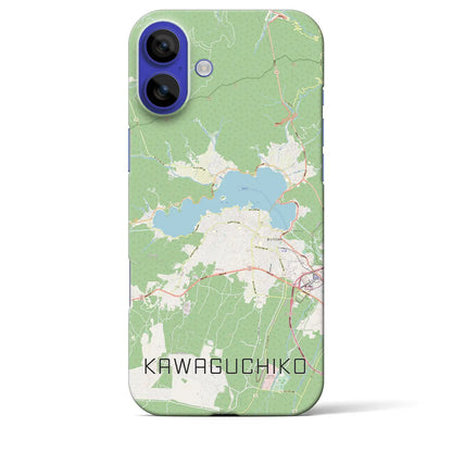 【河口湖（山梨県）】地図柄iPhoneケース（バックカバータイプ）ナチュラル・iPhone 16 Pro Max 用