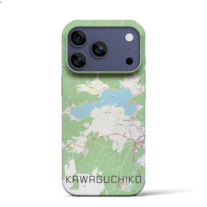 【河口湖（山梨県）】地図柄iPhoneケース（バックカバータイプ）