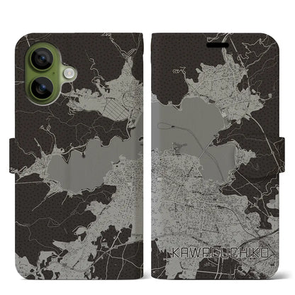 【河口湖（山梨県）】地図柄iPhoneケース（手帳タイプ）