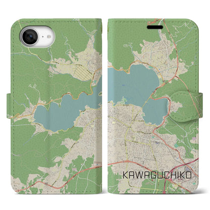 【河口湖（山梨県）】地図柄iPhoneケース（手帳タイプ）