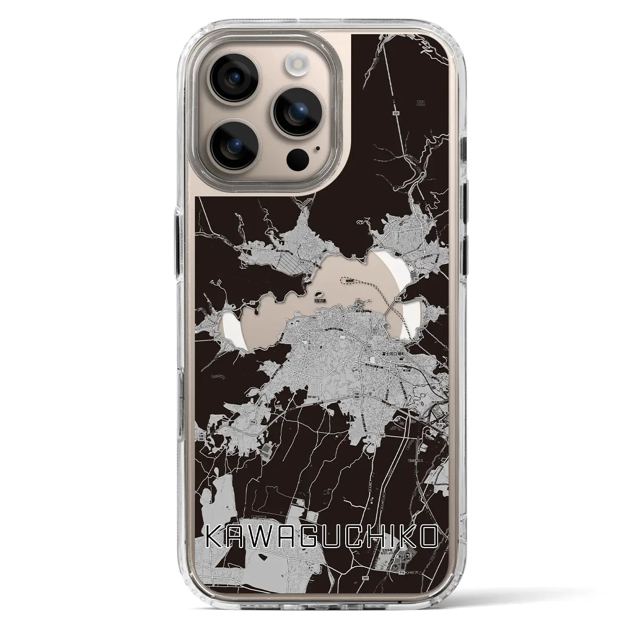 【河口湖（山梨県）】地図柄iPhoneケース（MagSafeタイプ）