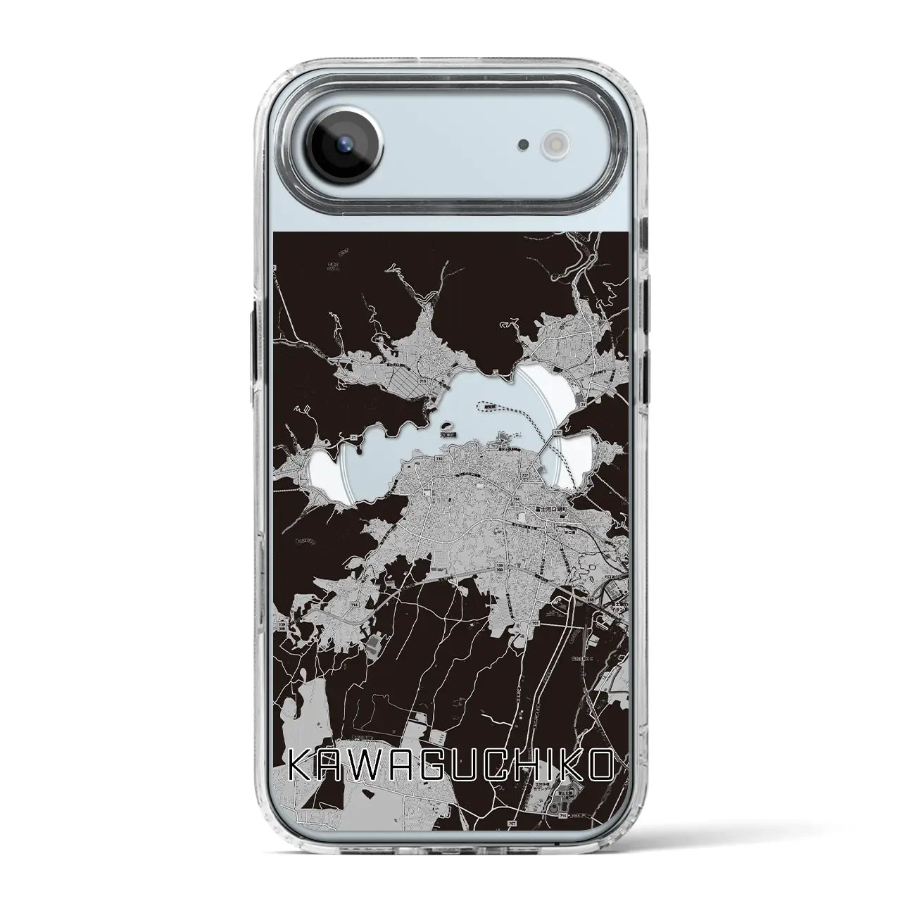 【河口湖（山梨県）】地図柄iPhoneケース（MagSafeタイプ）