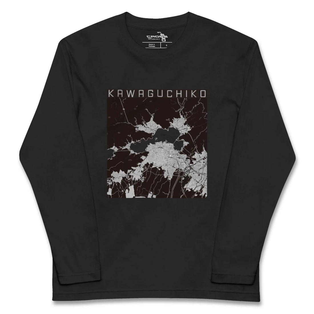 【河口湖(山梨県)】地図柄ロングスリーブTシャツ