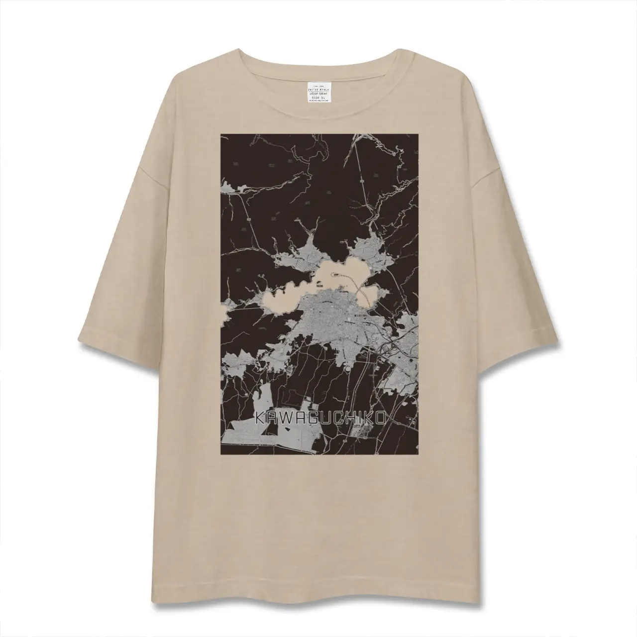 【河口湖（山梨県）】地図柄ビッグシルエットTシャツ