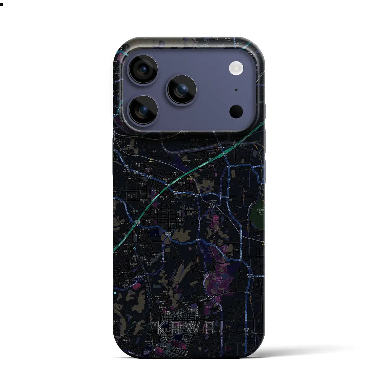 【河合（奈良県）】地図柄iPhoneケース（バックカバータイプ）