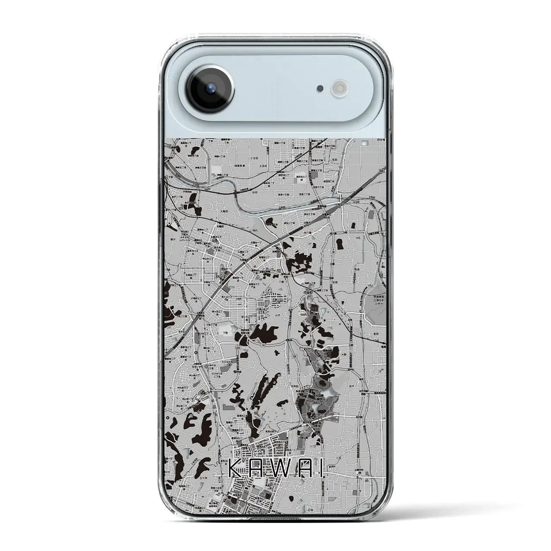【河合（奈良県）】地図柄iPhoneケース（クリアタイプ）モノトーン・iPhone 17 Pro Max 用