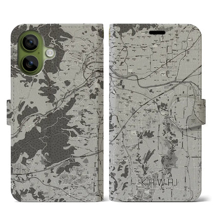 【河合（奈良県）】地図柄iPhoneケース（手帳タイプ）