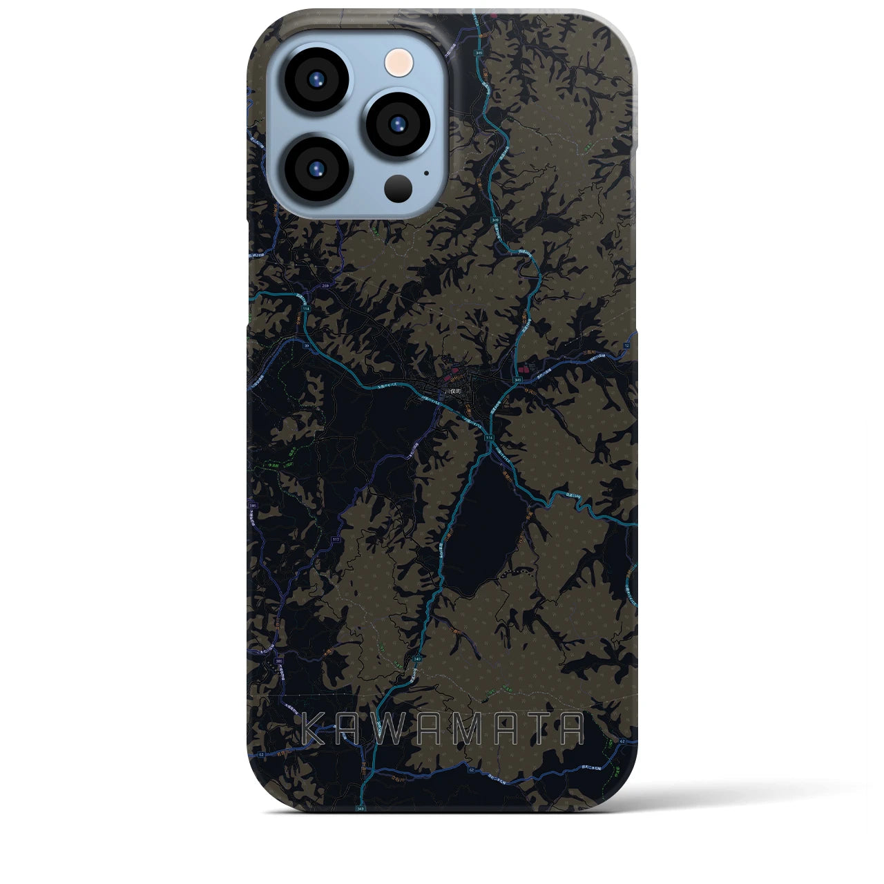 【川俣（福島県）】地図柄iPhoneケース（バックカバータイプ）