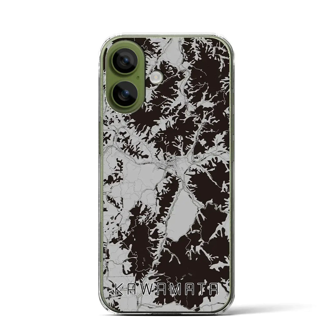 【川俣（福島県）】地図柄iPhoneケース（クリアタイプ）モノトーン・iPhone 17 Pro Max 用