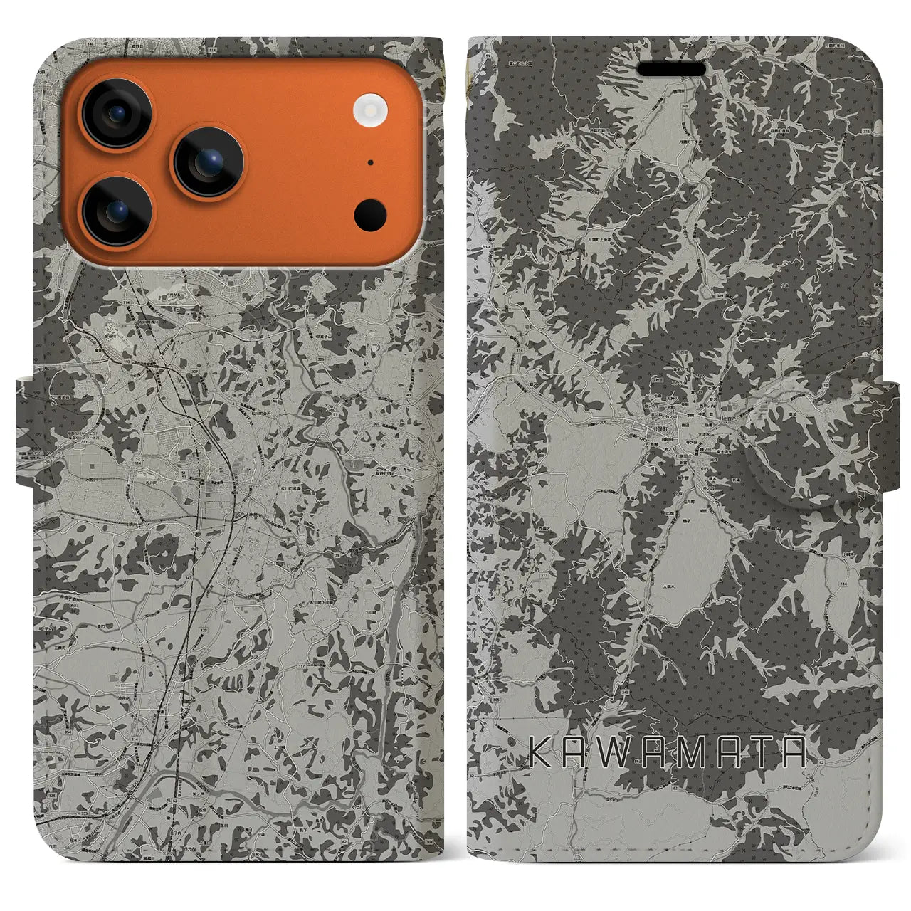 【川俣（福島県）】地図柄iPhoneケース（手帳タイプ）